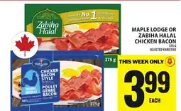 Food Basics MAPLE LODGE OR ZABIHA HALAL CHICKEN BACON offer