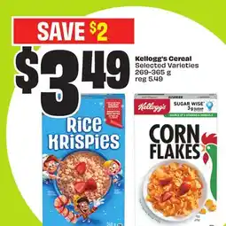 FreshCo Kellogg's Cereal Selected Varieties 268-365 g offer