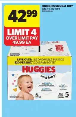 Real Canadian Superstore HUGGIES SNUG & DRY SIZE 3-6, 132-198'S offer