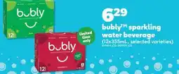 Real Canadian Superstore BUBLY TM SPARKLING WATER BEVERAGE, 12X355ML offer