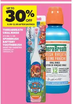 Real Canadian Superstore THERABREATH ORAL RINSE 473 ML-1 L OR SPINBRUSH BATTERY TOOTHBRUSH offer
