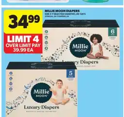 Real Canadian Superstore MILLIE MOON DIAPERS SIZE 3-7, 88-120' S offer