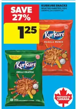 Real Canadian Superstore KURKURE SNACKS, 115 G offer