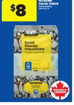 Real Canadian Superstore NO NAME FACIAL TISSUE, 6X126 SHEETS offer