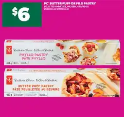 Real Canadian Superstore PC BUTTER PUFF OR FILO PASTRY, 450/454 G offer