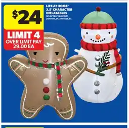 Real Canadian Superstore LIFE AT HOME 3.5' CHARACTER INFLATABLES offer