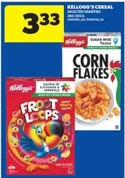 Real Canadian Superstore KELLOGG'S CEREAL, 283-355 G offer