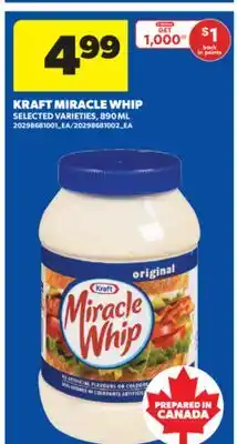 Real Canadian Superstore KRAFT MIRACLE WHIP, 890 ML offer