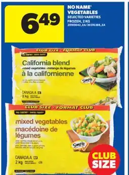 Real Canadian Superstore NO NAME VEGETABLES, 2 KG offer