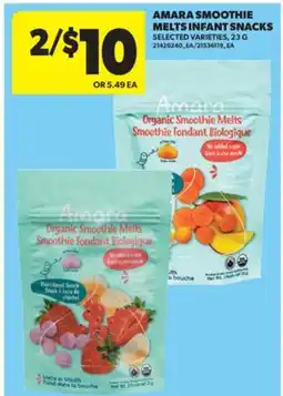 Real Canadian Superstore AMARA SMOOTHIE MELTS INFANT SNACKS, 23 G offer