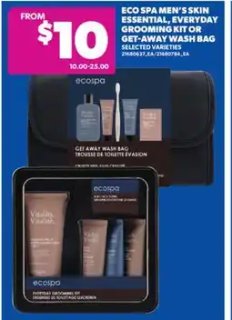 Real Canadian Superstore ECO SPA MEN'S SKIN ESSENTIAL, EVERYDAY GROOMING KIT OR GET-AWAY WASH BAG offer