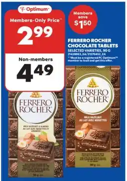 Real Canadian Superstore FERRERO ROCHER CHOCOLATE TABLETS, 90 G offer
