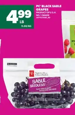 Real Canadian Superstore PC BLACK SABLE GRAPES offer