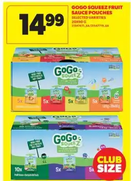 Real Canadian Superstore GOGO SQUEEZ FRUIT SAUCE POUCHES, 20X90 G offer
