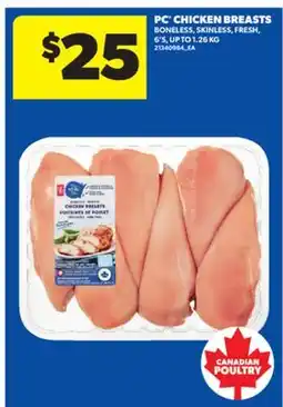 Real Canadian Superstore PC CHICKEN BREASTS, 6'S, UP TO 1.26 KG offer