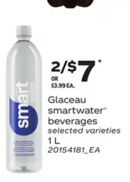 Loblaws GLACEAU SMARTWATER BEVERAGES, 1 L offer