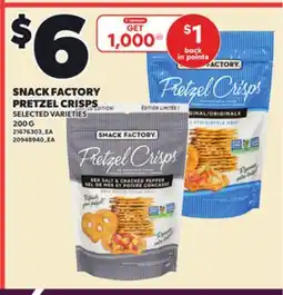 Loblaws SNACK FACTORY PRETZEL CRISPS, 200 G offer
