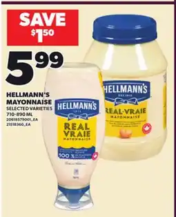 Loblaws HELLMANN'S MAYONNAISE, 710-890 ML offer