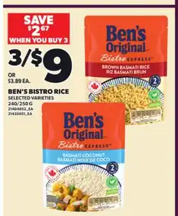 Loblaws BEN'S BISTRO RICE, 240/250 G offer