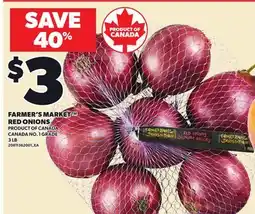 Loblaws FARMER'S MARKET RED ONIONS, 3 LB offer