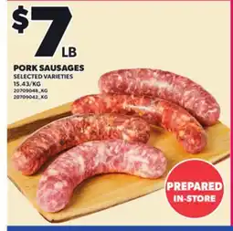 Loblaws PORK SAUSAGES offer