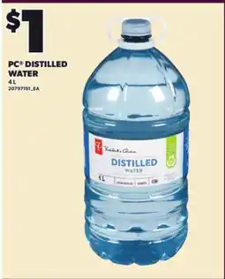 Loblaws PC DISTILLED WATER, 4 L offer