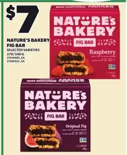 Loblaws NATURE'S BAKERY FIG BAR, 270/340 G offer