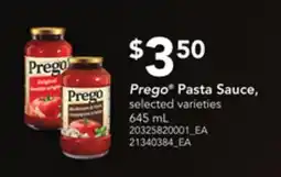 Loblaws PREGO PASTA SAUCE, 645 ML offer