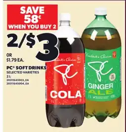 Loblaws PC SOFT DRINKS, 2 L offer