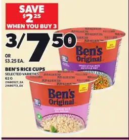 Loblaws BEN'S RICE CUPS, 62 G offer