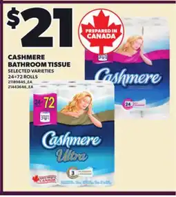 Loblaws CASHMERE BATHROOM TISSUE, 24=72 ROLLS offer