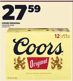 Loblaws COORS ORIGINAL, 12X473 ML CANS offer