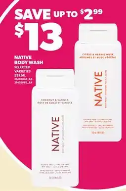 Loblaws NATIVE BODY WASH, 532 ML offer