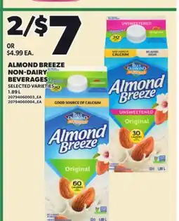 Loblaws ALMOND BREEZE NON-DAIRY BEVERAGES, 1.89 L offer