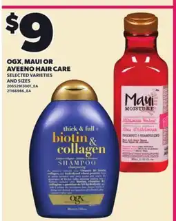Loblaws OGX, MAUI OR AVEENO HAIR CARE offer