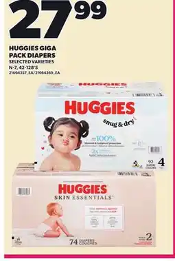 Loblaws HUGGIES GIGA PACK DIAPERS, N-7, 42-128'S offer