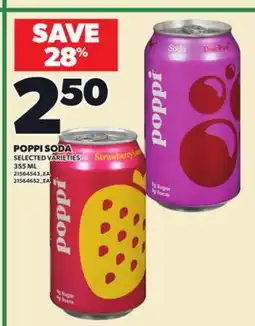 Loblaws POPPI SODA, 355 ML offer