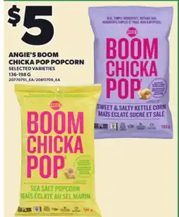 Loblaws ANGIE'S BOOM CHICKA POP POPCORN, 136-198 G offer