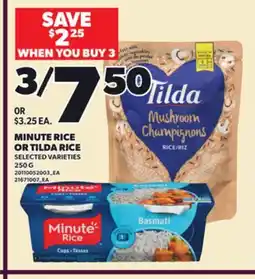 Loblaws MINUTE RICE OR TILDA RICE, 250 G offer