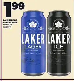Loblaws LAKER ICE OR LAKER LAGER, 473 ML CAN offer
