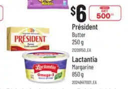 Loblaws PRÉSIDENT BUTTER 250 G LACTANTIA MARGARINE 850 G offer