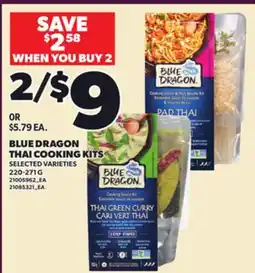 Loblaws BLUE DRAGON THAI COOKING KITS, 220-271 G offer
