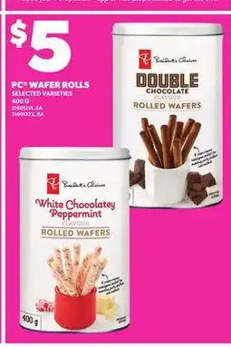Loblaws PC WAFER ROLLS, 400 G offer
