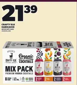 Loblaws CRAFTY ELK HARD JUICE, 8X355 ML CANS offer