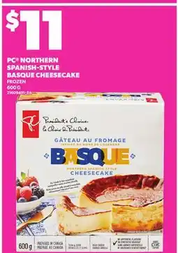 Loblaws PC NORTHERN SPANISH-STYLE BASQUE CHEESECAKE, 600 G offer