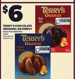 Loblaws TERRY'S CHOCOLATE ORIGINAL OR SIMPLY, 145 G offer
