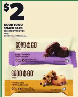 Loblaws GOOD TO GO SNACK BARS, 40 G offer