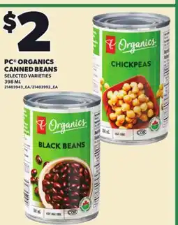 Loblaws PC ORGANICS CANNED BEANS, 398 ML offer