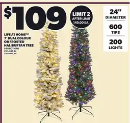Loblaws LIFE AT HOME 7' DUAL COLOUR OR FROSTED HALIBURTAN TREE offer