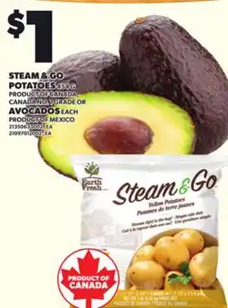 Loblaws STEAM & GO POTATOES, 454 G AVOCADOS offer